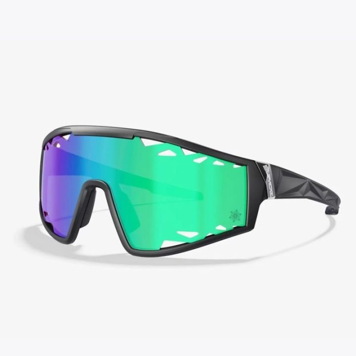 Sportiniai akiniai Supacaz Galactic su „Aurora Lazer“ lęšiais, juodi