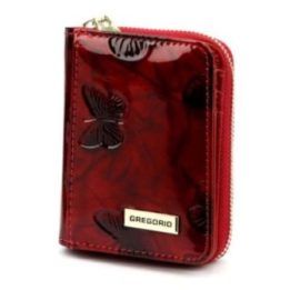Moteriška natūralios ir imitacinės odos piniginė, 8 × 10 × 3 cm, raudona