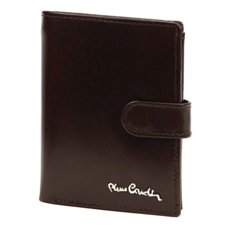 Vyriška natūralios odos piniginė Pierre Cardin, 10,5 × 13 × 3 cm, ruda