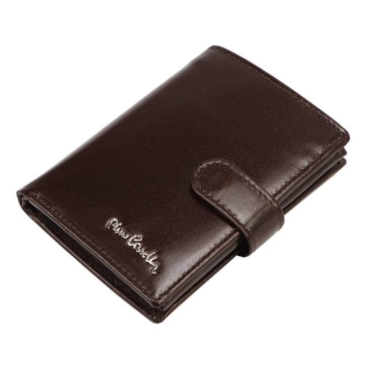 Vyriška natūralios odos piniginė Pierre Cardin, 10,5 × 13 × 3 cm, ruda
