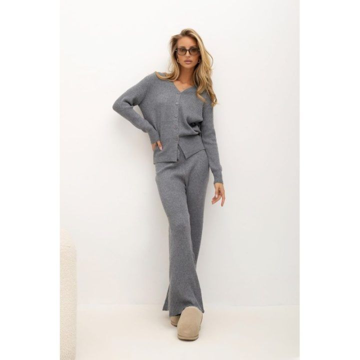 Moteriškas megztinio ir kelnių komplektas Italy Moda, pilkas