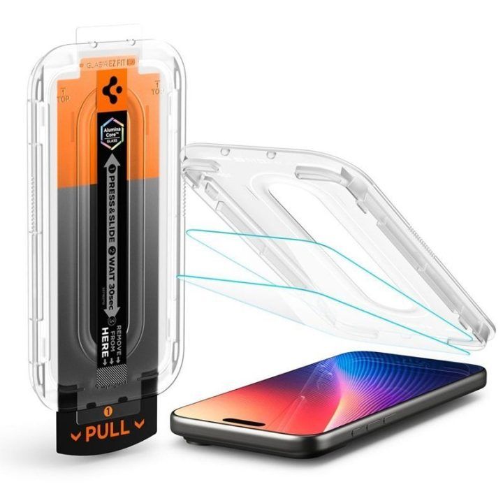 Apsauginis stiklas iPhone 17 Pro Max / 16 Pro Max Spigen Glas.tR EZ Fit Pro