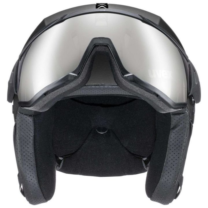 Uniseks slidinėjimo šalmas su skydeliu Uvex Instinct Visor 20, juodas