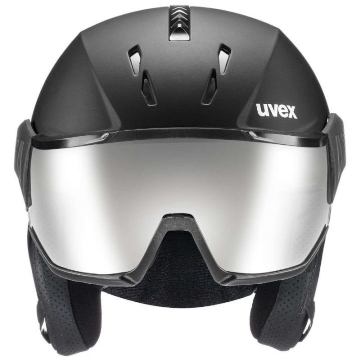 Uniseks slidinėjimo šalmas su skydeliu Uvex Instinct Visor 20, juodas