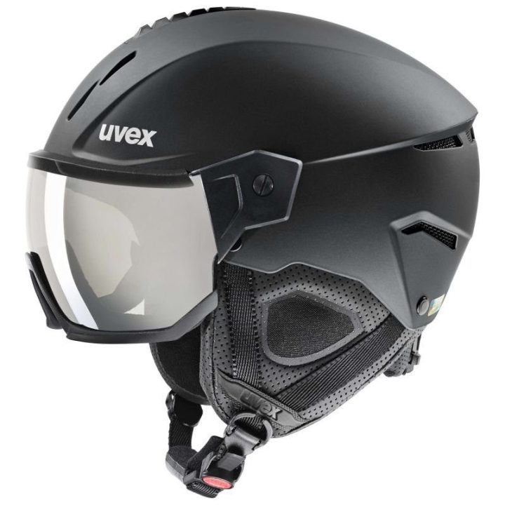 Uniseks slidinėjimo šalmas su skydeliu Uvex Instinct Visor 20, juodas