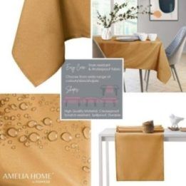 Auksvai balta staltiesė AmeliaHome EMPIRE 120×240 cm