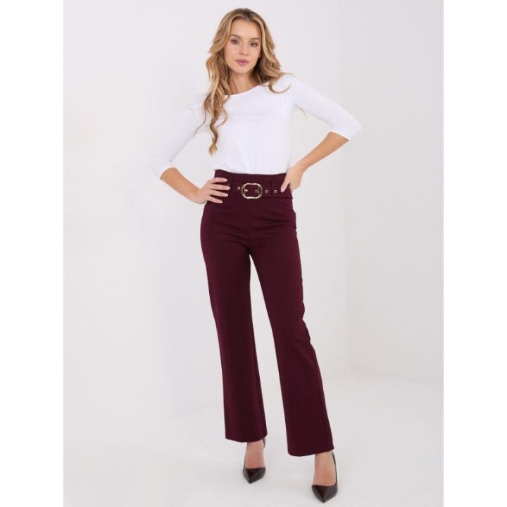 Moteriškos tiesaus kirpimo kelnės Italy Moda, bordo