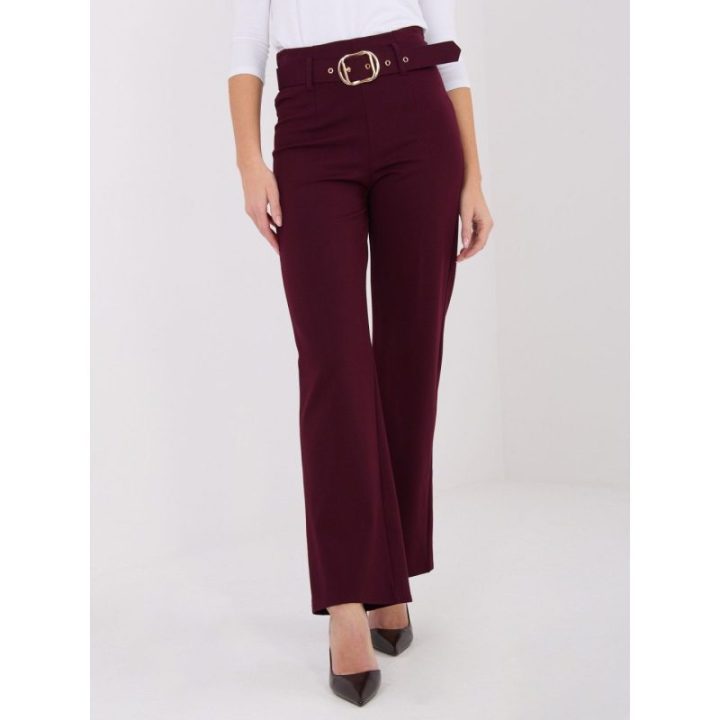 Moteriškos tiesaus kirpimo kelnės Italy Moda, bordo