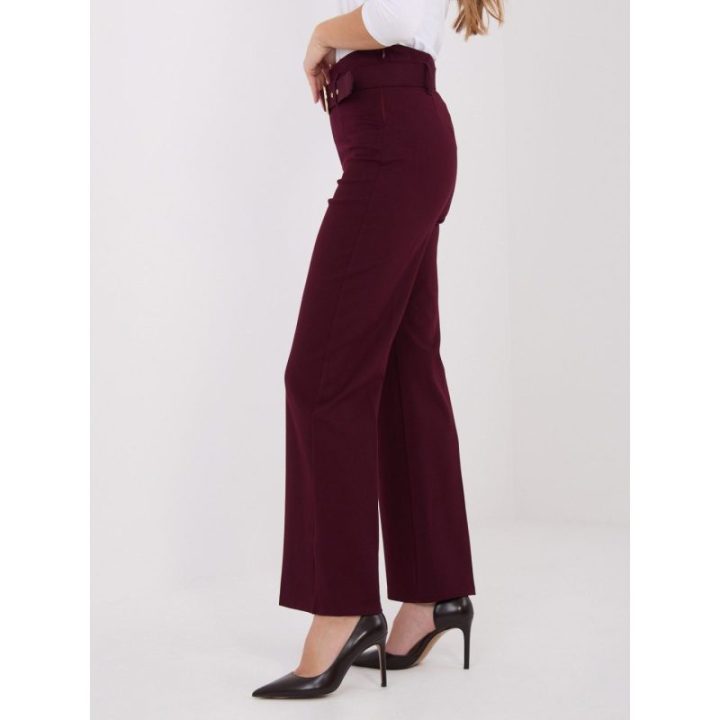 Moteriškos tiesaus kirpimo kelnės Italy Moda, bordo