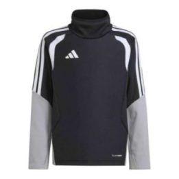 Vaikiškas adidas džemperis su aukštu kaklu, juodas