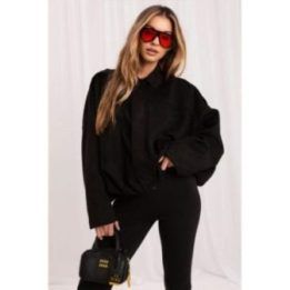 Moteriška striukė su antpečiais Italy Moda, juoda
