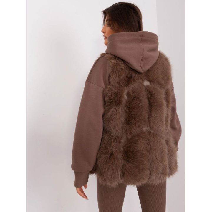 Moteriška kailinė liemenė Wool Fashion Italia, ruda