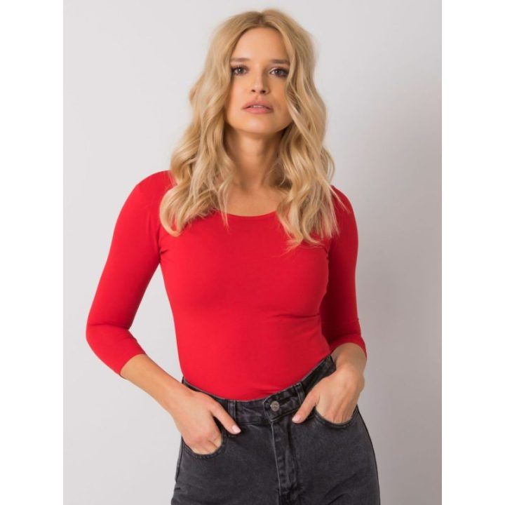 Moteriška medvilninė prigludusi palaidinė Basic Feel Good, raudona