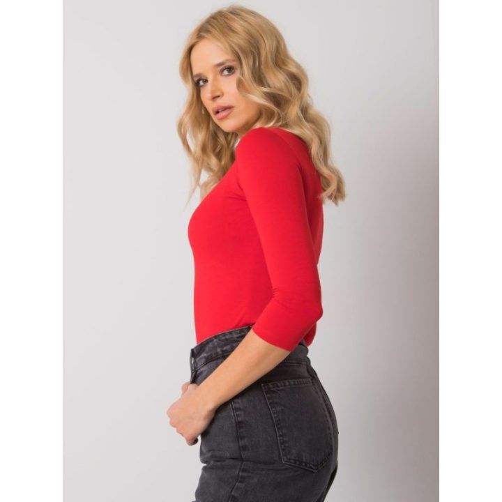 Moteriška medvilninė prigludusi palaidinė Basic Feel Good, raudona