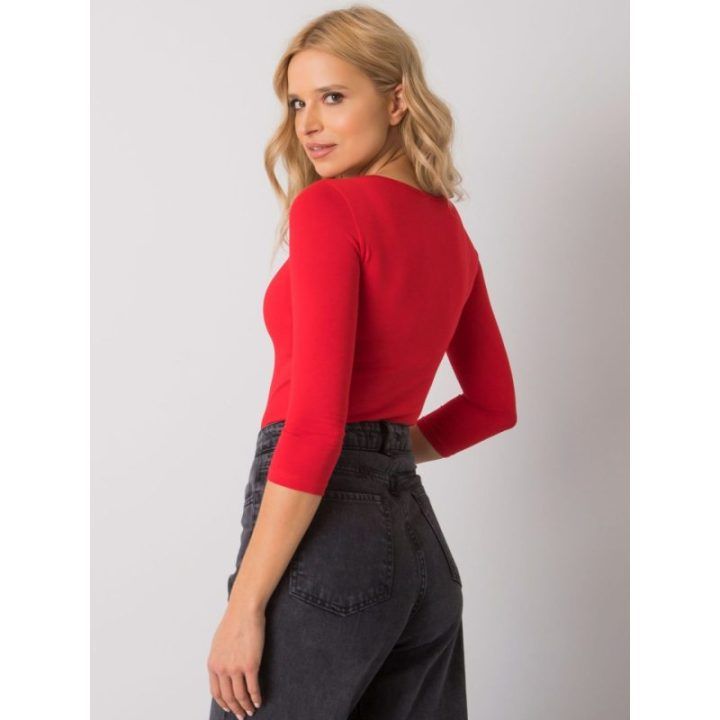 Moteriška medvilninė prigludusi palaidinė Basic Feel Good, raudona