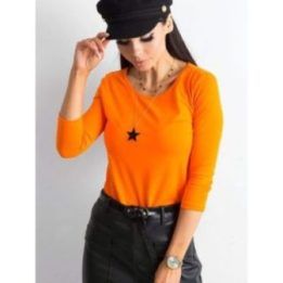 Moteriška prigludusi medvilninė palaidinė Basic Feel Good, oranžinė