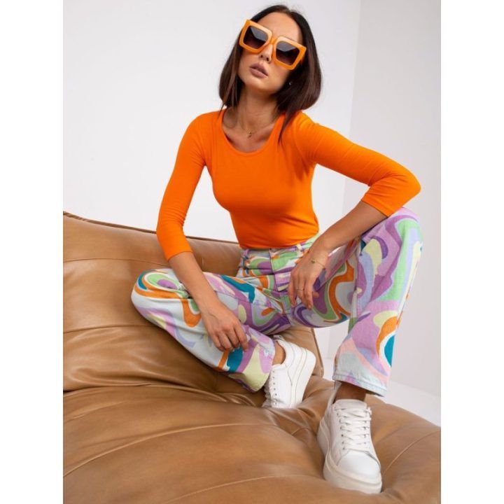Moteriška prigludusi medvilninė palaidinė Basic Feel Good, oranžinė