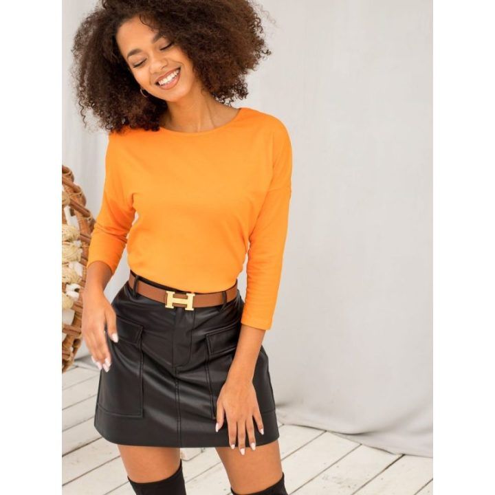 Moteriška prigludusi medvilninė palaidinė Basic Feel Good, oranžinė