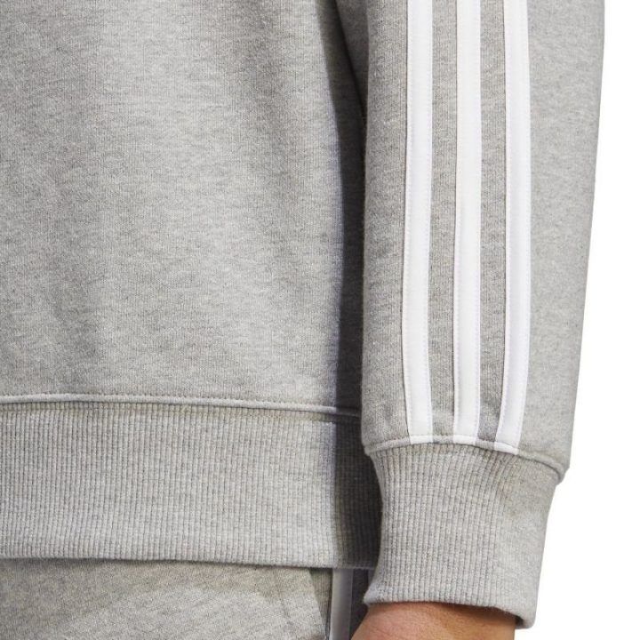 Moteriškas laisvo kirpimo medvilninis džemperis adidas 3-Stripes, pilkas