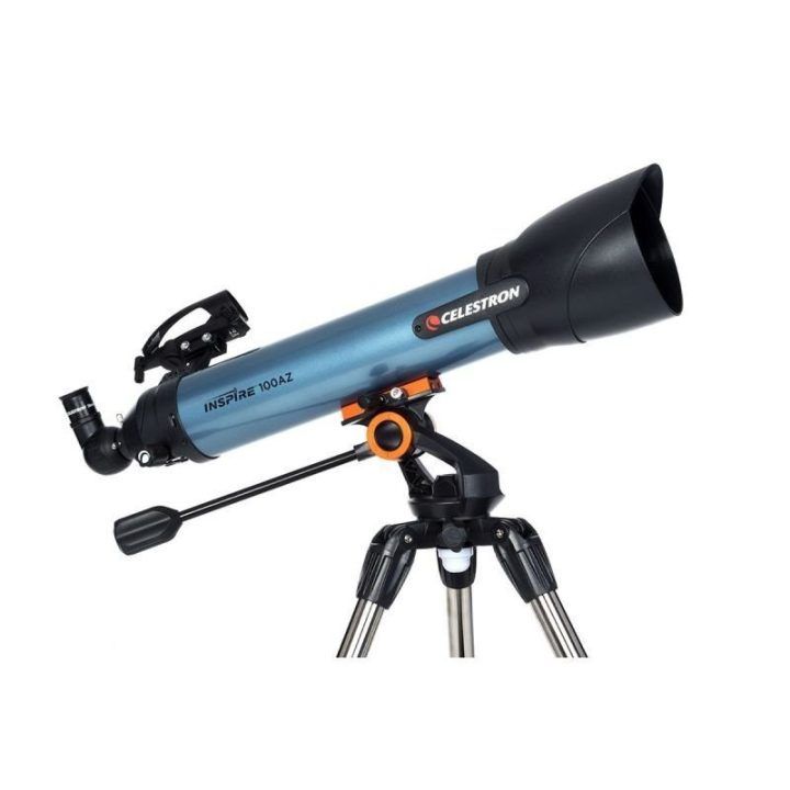 Teleskopas 100 mm Celestron Inspire, juodas ir mėlynas