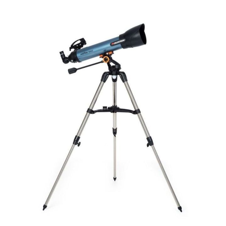 Teleskopas 100 mm Celestron Inspire, juodas ir mėlynas