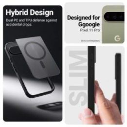 Dėklas Google Pixel 11 Pro Crong Hybrid Matte Magnetic su MagSafe, žalias