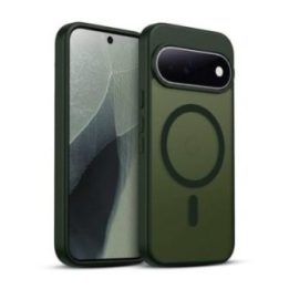 Dėklas Google Pixel 11 Pro XL Crong Hybrid Matte Magnetic su MagSafe, žalias