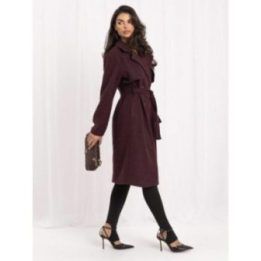 Moteriškas dvieilis demisezoninis paltas Italy Moda, bordo