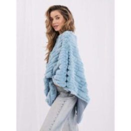 Moteriškas laisvo kirpimo pončas Wool Fashion Italia, mėtinis