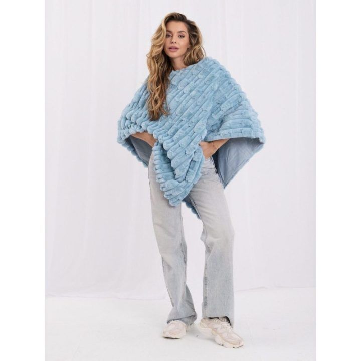 Moteriškas laisvo kirpimo pončas Wool Fashion Italia, mėtinis