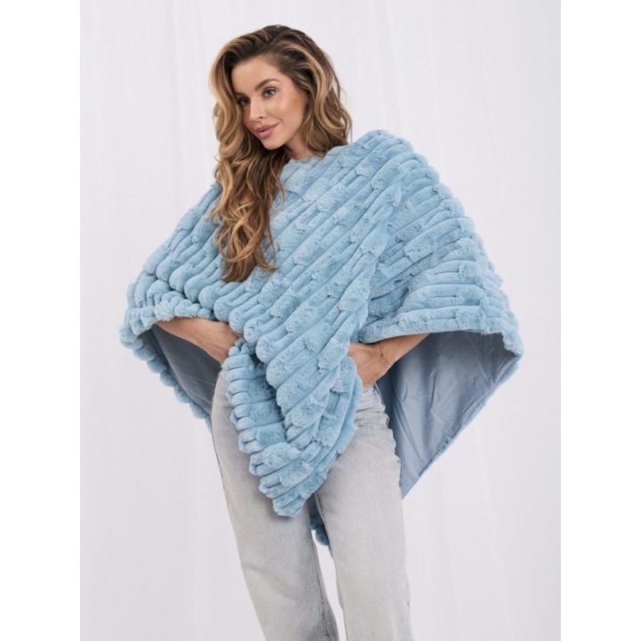 Moteriškas laisvo kirpimo pončas Wool Fashion Italia, mėtinis