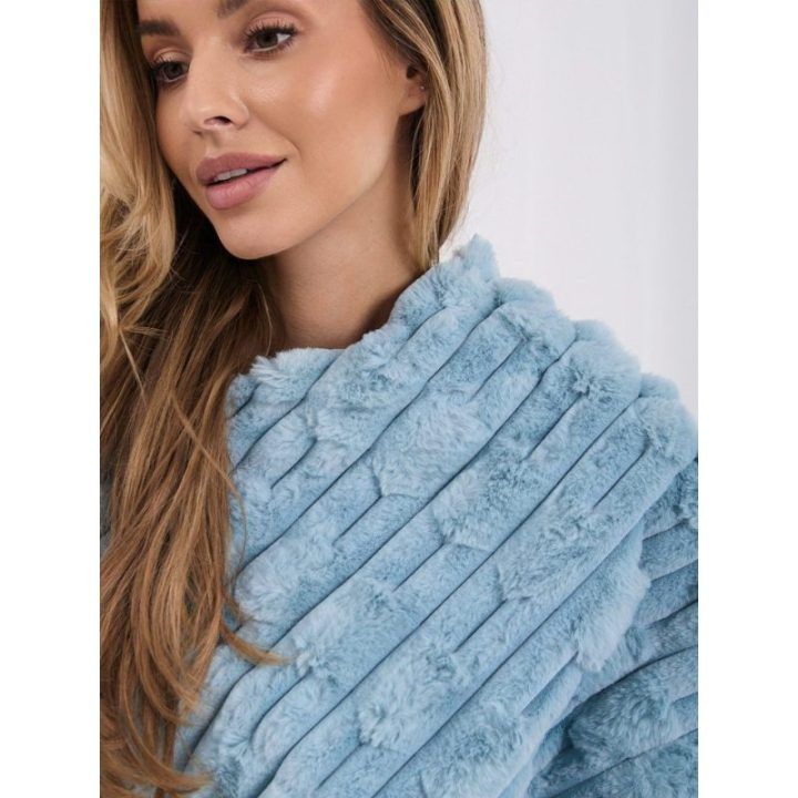 Moteriškas laisvo kirpimo pončas Wool Fashion Italia, mėtinis
