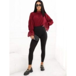 Moteriška proginė palaidinė su stačia apykakle Italy Moda, bordo