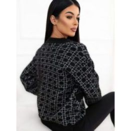 Moteriškas viskozinis kardiganas su V formos iškirpte Italy Moda, juodas