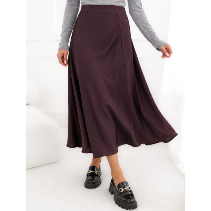 Moteriškas platėjantis sijonas Italy Moda, tamsiai violetinis