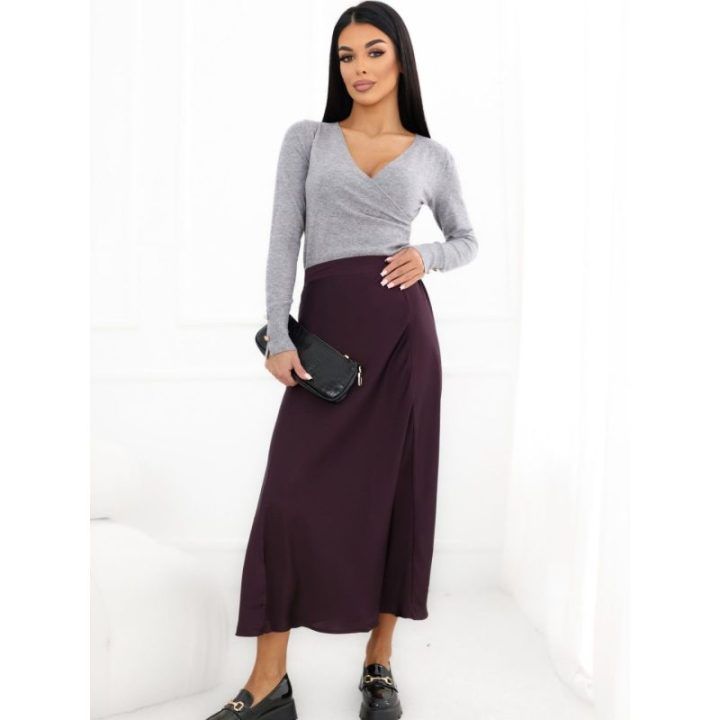 Moteriškas platėjantis sijonas Italy Moda, tamsiai violetinis