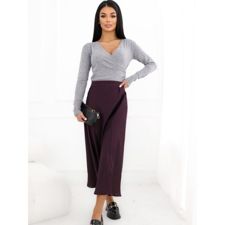 Moteriškas platėjantis sijonas Italy Moda, tamsiai violetinis