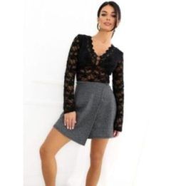 Moteriški aukšto liemens sijonšortai Italy Moda, tamsiai pilki