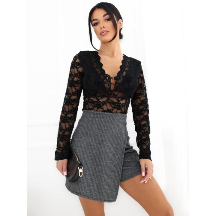 Moteriški aukšto liemens sijonšortai Italy Moda, tamsiai pilki
