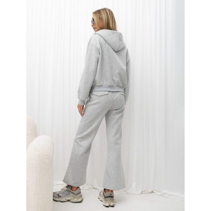 Moteriškas sportinis komplektas su užtrauktuku Italy Moda, pilkas