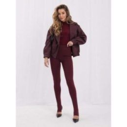 Moteriškos medvilninės tamprės su juostele po pėda Italy Moda, bordo
