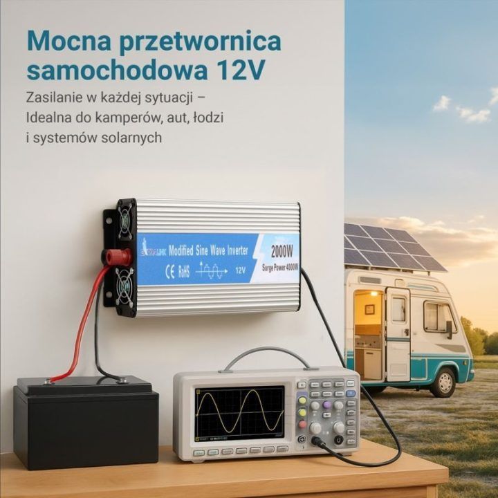 Automobilinis įtampos keitiklis Extralink, 12 V, 2000 W