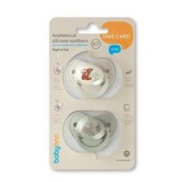 Simetrinių silikoninių čiulptukų rinkinys BabyOno, 6–18 mėn., 2 vnt