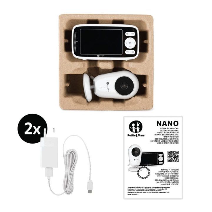 Vaizdo auklė su 4 colių ekranu Petite&Mars Nano 4.0