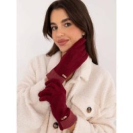 Moteriškos pirštinės su ilgesniu riešo kraštu, Wool Fashion Italia, bordo