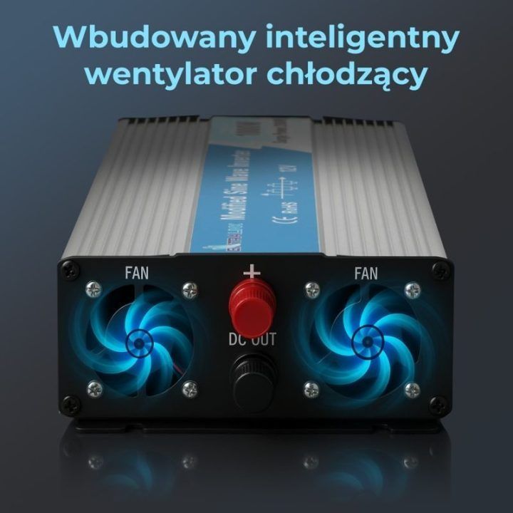 Automobilinis įtampos keitiklis 12 V, 1500 W, modifikuotos sinusoidės