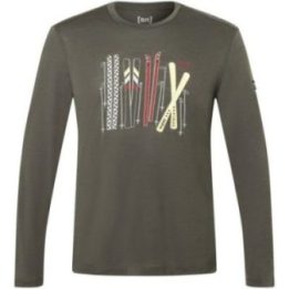 Vyriški merino vilnos marškinėliai Super.Natural Fourski LS, juodi