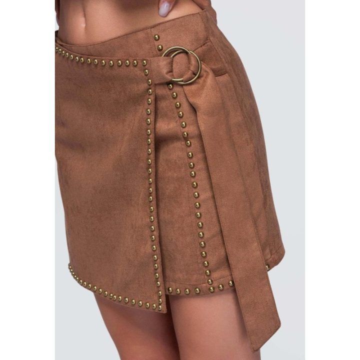 Apgaubiamo kirpimo mini sijonas Ombre, rudas