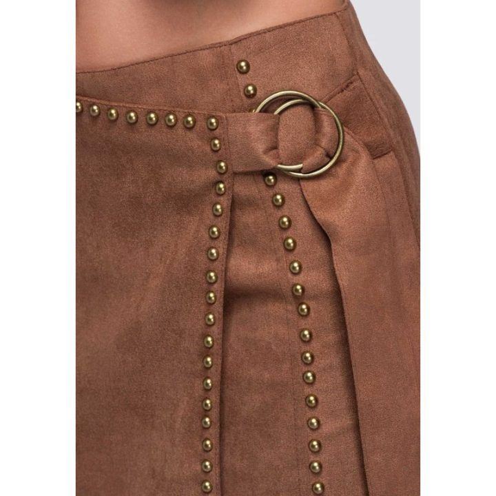 Apgaubiamo kirpimo mini sijonas Ombre, rudas