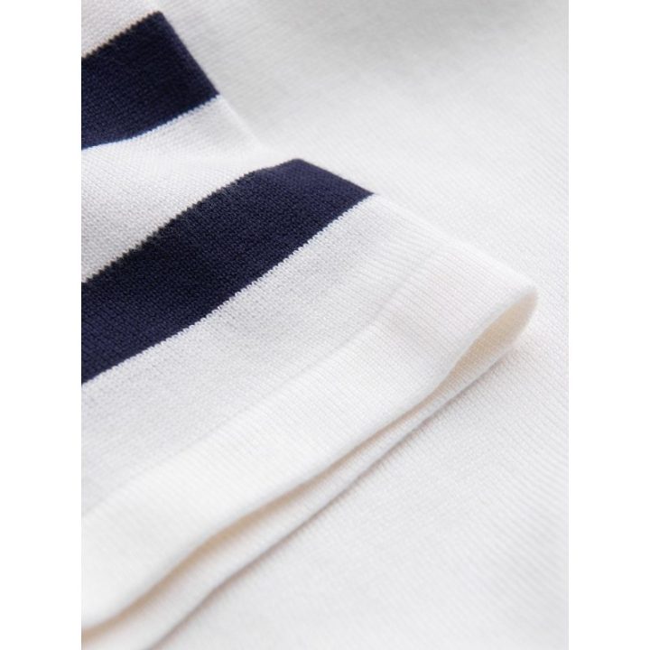 Vyriški polo marškinėliai su kontrastinėmis juostomis Ombre, balti